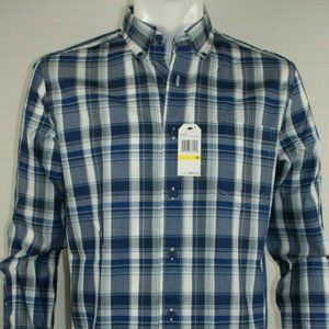 Marine Blue Plaid Shirt Long Sleeve Shirt